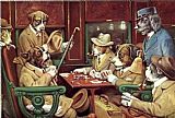 Cassius Marcellus Coolidge Canvas Paintings - His Station and Four Aces